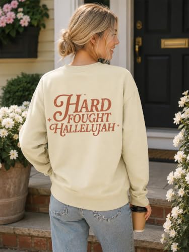 QIXYN Christian Sweatshirts for Women Faith Bible Verse Religious Shirts - image 3