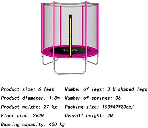 KaiKai Swing Family Trampoline With Jump Mat Safety Net Cover 6 Feet Indoor Trampolines (Color : Yellow green) (Color : Pink)