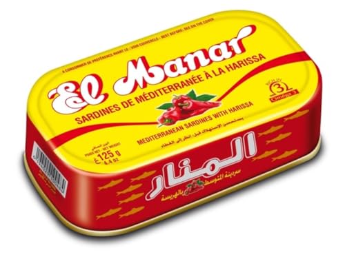 El Manar オイルサーディン ハリサ入り (いわしのオイル漬ハリサ入り) 125g×5個 缶詰 チュニジア産のサムネイル
