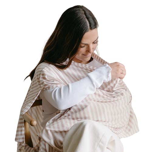 Image of Solly Baby Nursing Cover, Ultra-Breathable, Lightweight Breastfeeding Cover-Up, Buttery-Soft Fabric, Universal Fit, Postpartum Essentials, Newborn Must Haves, Candy Stripe