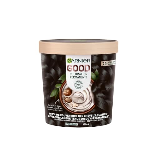 Garnier - Coloration Permanente - Sans Ammoniaque - 90% d'Ingrédients d'Origine Naturelle - Formule Vegan - Beurre de Karité - 100% Couverture Cheveux Blancs...