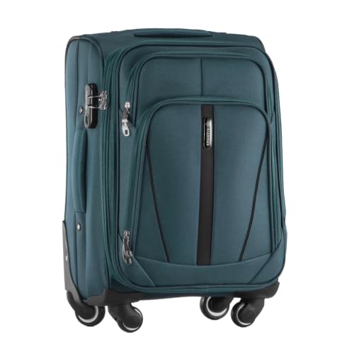 DIAMOND Weichschalen-Kabinenkoffer S 20' – Grün, Codura 1200D, 360° Rollen, Zahlenschloss, Erweiterbar, 40–50 L, Leicht & Robust