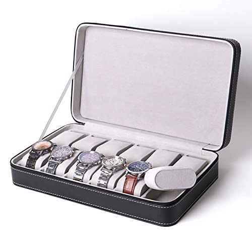 Boîte de rangement montre 12 bits étui portable cuir PU intérieur feutre doux - 2