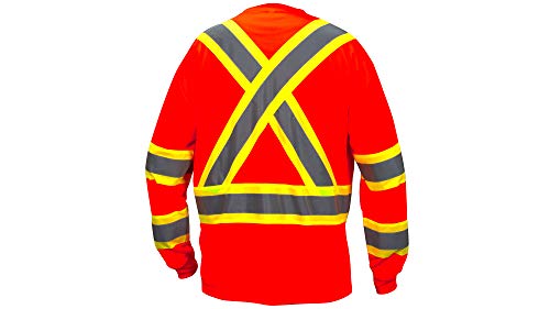Pyramex Rclts3120L Rclts31 Series Long Sleeve T-Shirts Long Sleeve Moisture Wicking T-Shirt In Orange - Large #TOP1