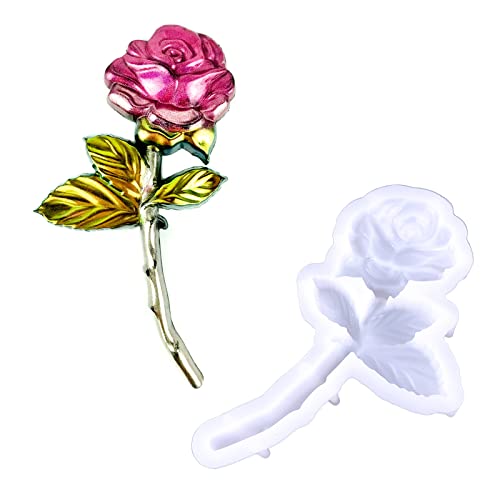 KIUMODIY Rose Flower Silicone Molds, 3D Floral Resin Molds, DIY Art Decor Epoxy Casting Mould, Handmade Craft Molds for Valentine Anniversary Mother's Day Gifts, Small
