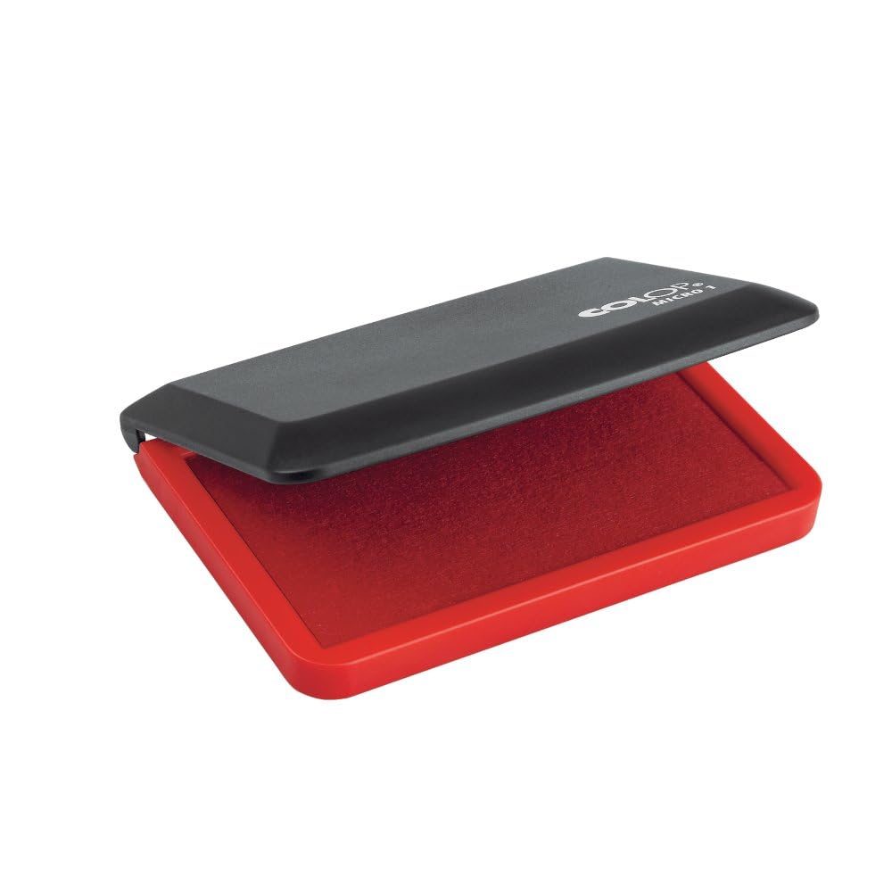 COLOP Micro 1 Red Rubber Stamp Ink Pad. Measures 90x50mm. Best Ink Pad for Home, Office, and Crafting Use. Water-Based, Non-Toxic, Document-Proof and Vegan Friendly.