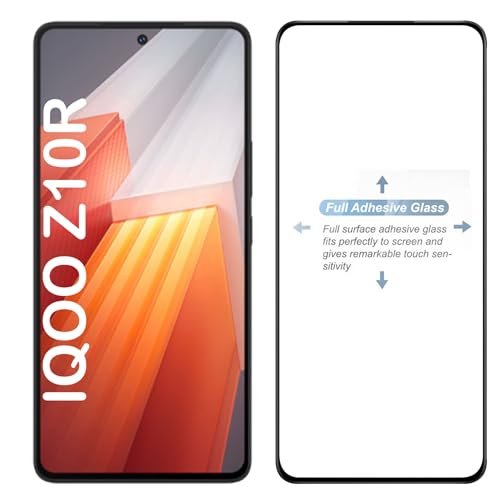 Image of Amazon Brand - Solimo Tempered Glass Screen Protector Compatible with Iqoo Z10R 5G Transparent Protective Film [Clear HD]