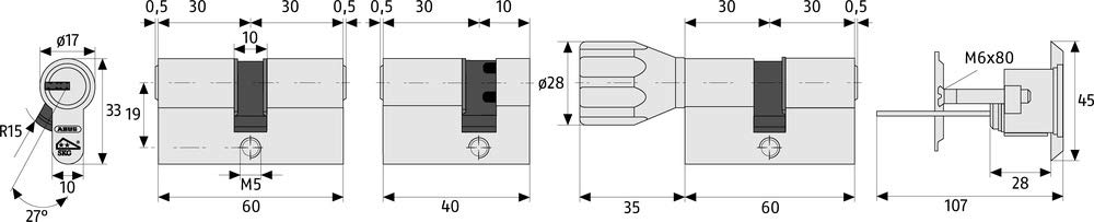ABUS EC550 Doppelzylinder Schließzylinder Türzylinder Mit N G SKG
