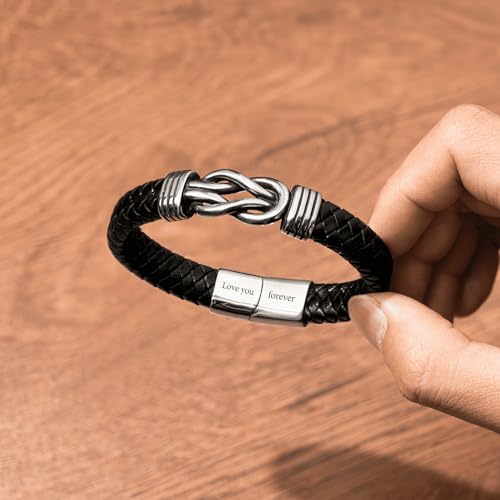 Hope Rings - To My Husband Bracelet - Forever Linked Bracelet - 304 Stainless Steel & Leather, Tarnish-Free & Weather-Resistant - Stainless Steel Jewelry - Inspirational Jewelry3