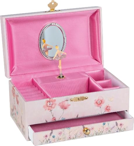 Goki 15566 - Music Music Box Elf - Beautiful Jewellery Box with Drawer - Melody: Swan Lake - Ballerina, Pink, Small - Image 2