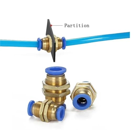 Conector de manguera a presión PM12 pasamuros recto para aire 5