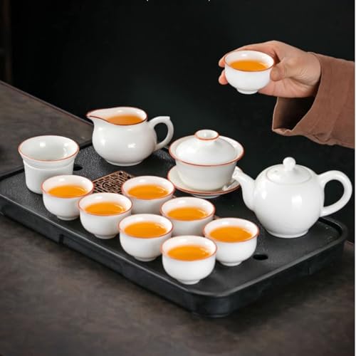Image of Liang baobao Mini Porcelain Cup Set of 4 Ceramic Small Sample Cup Chinsee Gongfu Tea Ice crack Glaze Cups 2.5oz (White)