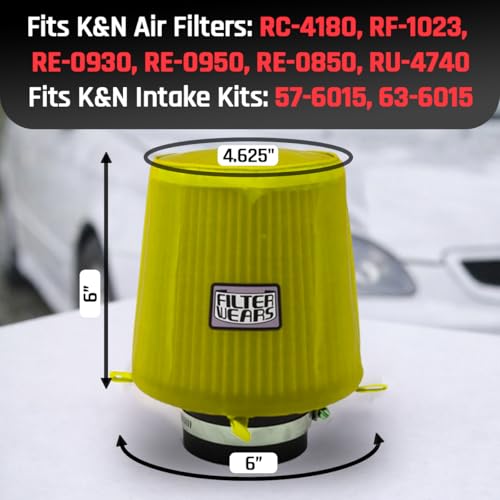 Image of FILTERWEARS Pre-Filter K148Y For K&N RU-4740 RE-0930 RE-0950, 22-8033PK