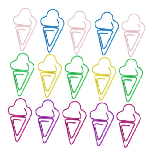 LOPUNER 30個 入り氷菓型ペーパークリップ 可愛いメモクリップ ブックマーク兼用 事務用品デスクアクセサリー 多用途オフィス 学校用ユニー