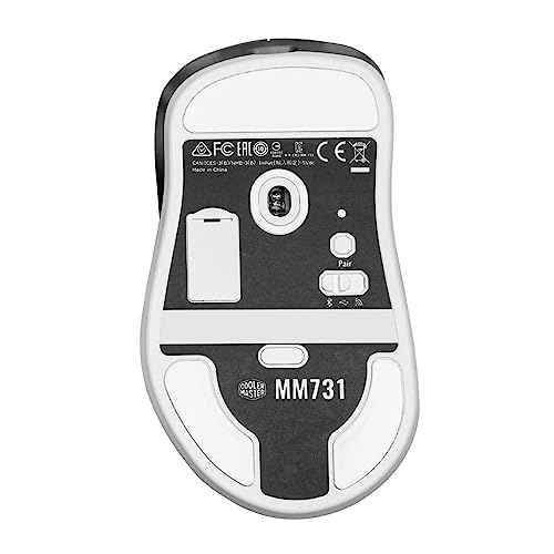 Cooler Master MM731 Wireless Gaming Mouse White, Adjustable 19,000 DPI, Palm|Claw Grip, 2.4GHz|Bluetooth, PixArt Optical Sensor, Ultraweave Cable, PTFE Feet, RGB Lighting (MM-731-WWOH1) by Cooler Master - Image 6