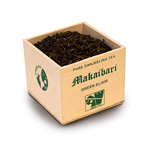 Image of Makaibari Darjeeling Green Elixir Chestlet - USDA Certified Premium Green Tea, Anti-Oxidants, Immunity Booster - 250 Gram
