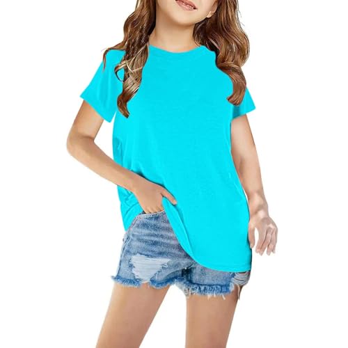T-Shirts à Manches Courtes Fille Casual Loose Tee Tops Enfant Vêtements Col Rond Confortable Tshirt Hauts D'Été Mode Shirt Graphique Chemisiers Athlétique...