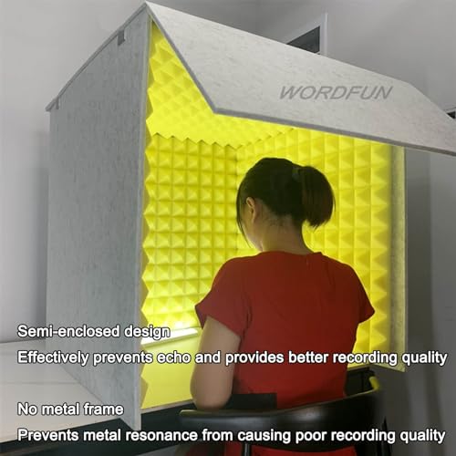 WORDFUN Booth Portátil para Grabación, Sala de Aislamiento Acústico para Estudio en Casa, Cabina de Sonido Auto-construida, Escudo de Aislamiento para Micrófono, Escudo Absorbente Vocal para Oficina en Casa y Estudio miniatura 2