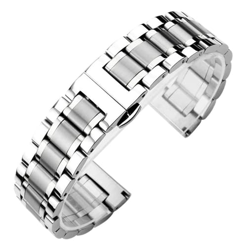 Bracelet de montre en acier inoxydable avec maillons en métal poli