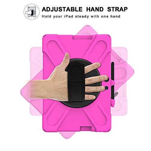 Coque Surface Pro X rose rouge avec béquille rotative et bandoulière ajustable - 4
