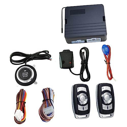 Beatifufu Alarm for Car 12v Universal Anti-Theft -Button Ignition Start Remote Control Vibration Alarm Security