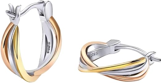 Amazon Soeruva ピアス レディース シルバー925純銀 レディース 人気 スリーカラー トリニティ 3色 フープピアス カップル 金属アレルギー対応 18金 定番 シンプルピアス 人気 箱紙袋 付き ギフト ピアス 通販