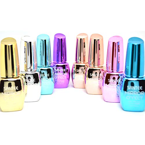 Santee Mirror Effect Nail Polish Full Size 8Pcs Set #TOP5