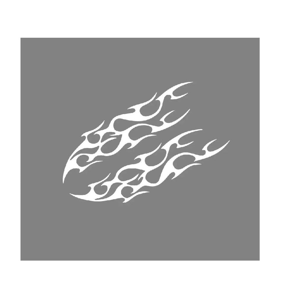 Auto Accessory Universal Car Engine Hood Stripe Sticker Creative Flame Style Car Modification Vinyl Decals(Glossy White)