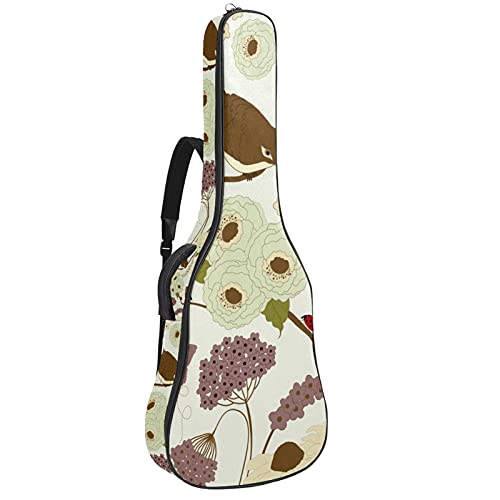 Housse guitare basse acoustique électrique étanche avec zip motif papillon