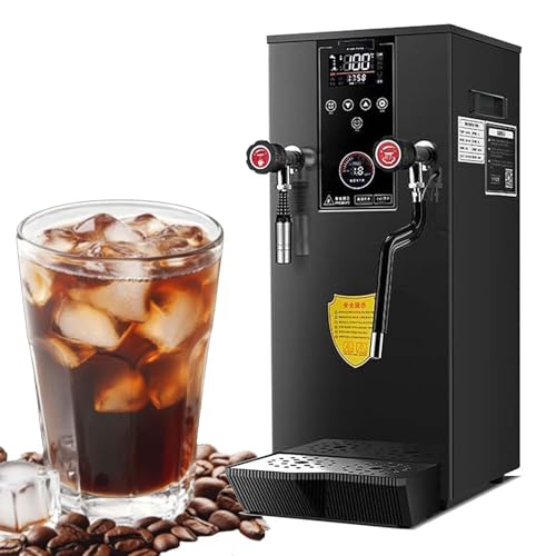 12L Commercial Milk Frother - 2500W Automatic Milk Steamer with 5 Temp Settings, LED Display, 360° Steam Wand for Coffee, Latte & Milk Tea Foam Creation