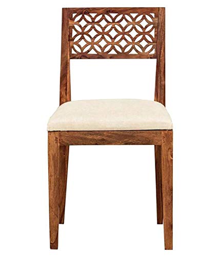 Image of Solid Sheesham Wood 6 Seater Dining Table Set with Cushioned Chairs for Dining Room | Living Room | Home & Office | Hotels Restaurant & Cafe (6 Seater, B-Walnut)