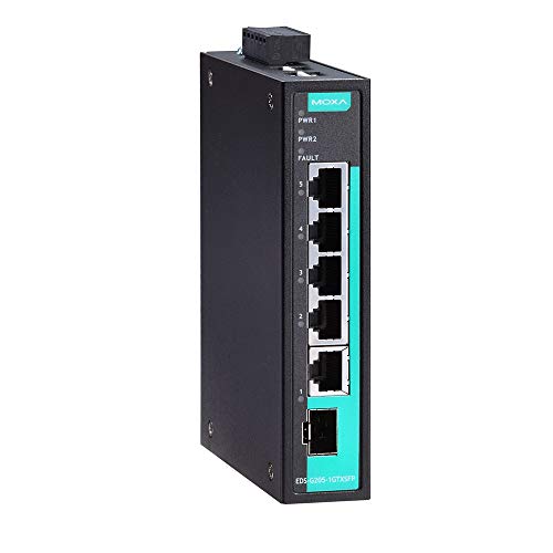 MOXA 5G�|�[�g�t���M�K�r�b�g�A���}�l�[�W�h�C�[�T�l�b�g�X�C�b�` ���C�h���x���f�� EDS-G205-1GTXSFP-T