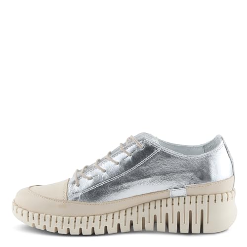 Spring Step Women's SURANA-GLO Leather Slip-On Sneakers – Metallic Two-Tone Design, Removable Insoles, Stylish Outsole, Made in Turkey3