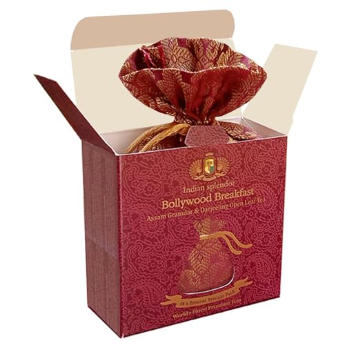 Image of INDIAN SPLENDOR Bollywood Breakfast | Exclusively Handpicked | Premium Blend of ASSAM Granular & DARJEELING Open Black Tea Leaves - 50g (25 Cups).