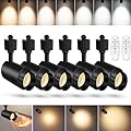 ?2024 Upgraded?10 Color Zoomable Track Light Head Dimmable H Track Lighting Remote Control Bright Ceiling Spotlight Fixtures for Kitchen Dining Room 2700K-6500K 15°~60° CRI90 12W 1100lm Black 6 Pack
