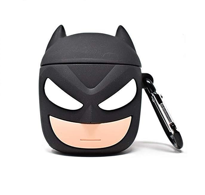 Image of Silicone Case Compatible for Apple Airpods 4 (2024) Cute Design for AirPods 4 with Active Noise Cancellation (ANC) with Keychain Hook Shockproof Protective Case (Bat-Man)