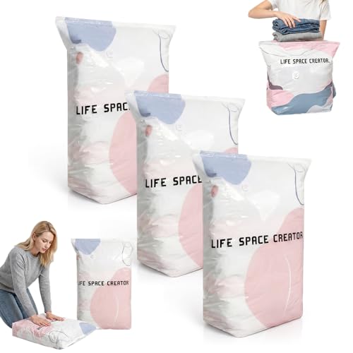 Image of No-Pump Vacuum Storage Bags, Upgraded 3D Vacuum Storage Bags, Portable Large Clothes Compression Bags for Household Use, Convenient Cube Storage Bag for Clothes, Comforters, Blankets (3, 31.5*39.4in)
