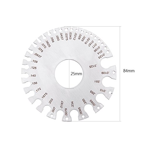 Calibrador para medición de espesores de metal de hoja de acero inoxidable - herramienta de medición de alambre de doble cara redonda miniatura 4