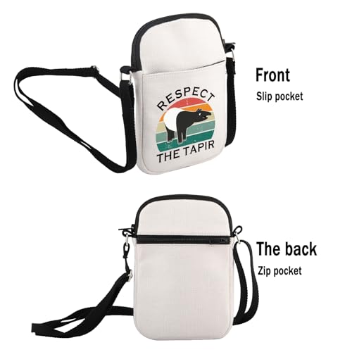 G2TUP Tapir Lover Gift Respect The Tapir Crossbody Bag Wildlife Lovers Travel Bag Animal lovers Gift Outdoor Lovers Gift2