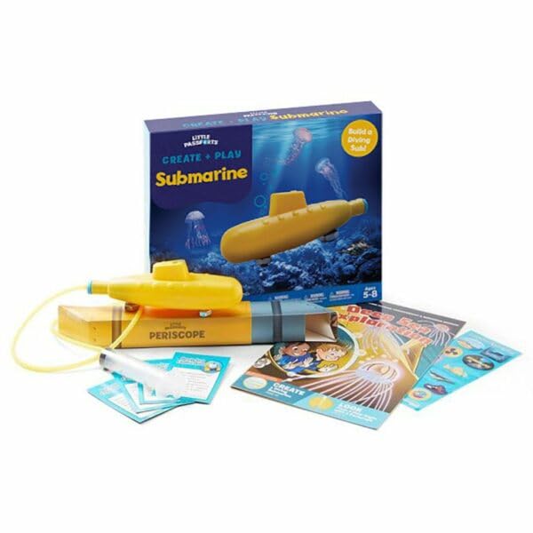 Little Passports Create + Play: Submarine | Ages 5-8 | STEM Science Kit for Kids | Engineering Building Set | Marine Biology Gift | Water Play Toy