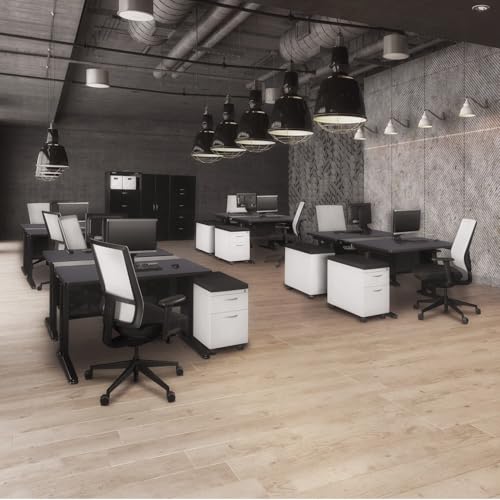 HomeStock French Flair 58' Benching Station in Grey Stylish Grey Finish with Contemporary Design Ideal for Both Home and Office Spaces