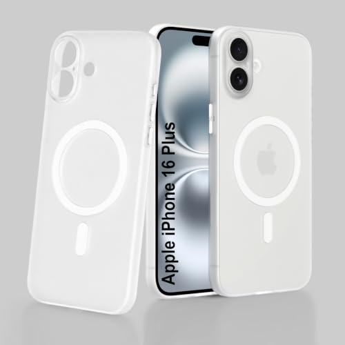 Image of ZAP CASE Paper Thin Case for iPhone 16 Plus | Ultra-Slim 0.5 mm Back Cover | Metal Buttons | Lightweight | Matte Finish | Anti-Fingerprint | Scratch Resistant | Camera Protection | Magsafe | White