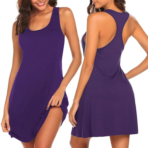Image of Avidlove Sleepwear for Women Tank Nightgown Chemise Racerback Sleeveless Sleep Dress