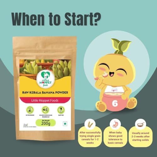 Image of Little Moppet Foods Raw Kerala Banana Powder - 200g |Made by a doctor Mom| No Additives and Preservatives | Free from Added Salt and Sugar | Prepared from Sundried Raw Kerala Nendran Banana | Fibre-Rich | Easily digestible | Kannankaya Powder