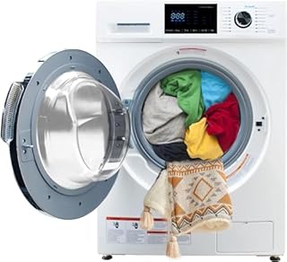 Techomey 24" All in One Washer and Dryer Combo, 2.7 Cu.Ft Front Load Ventless Washer Dryer with 26.5 Lbs Capacity, Compact LED Display, Child Lock, for Laundry, Apartments, RV, Dorm, White