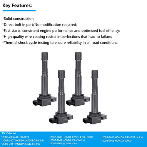 Faersi F-10028 Set Of 4 Ignition Coils Pack Replacement thumb #4