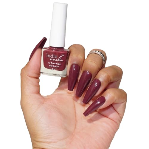 Sponsored Ad - Nail Polish, 12-Free Formula, Quick Dry, Long-Lasting, Chip Resistant, High Glossy Shine, Vegan, Made in India, Nail Paint For Women 5ml (Paw Print - Maroon, 5ml)