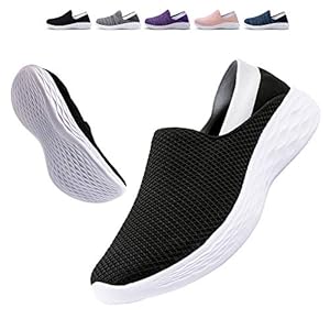 JIAFO Slip-on Sneakers, Women’s, Nurse Shoes, Walking Shoes, Casual Shoes, Sports Shoes, Deck Shoes, Wide, Large Sizes, White, Black, Athletic Shoes, Ultra Lightweight, Breathable, US Men’s Size 6 – 10 (22.5 – 26.0 cm)