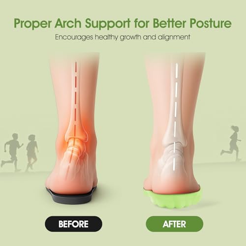 Image of 4D Cloud-Soft Comfort Insoles for Kids and Youth - Memory Foam Insoles with Shock Absorption - Trim-to-Fit Arch Support Insoles for Healthy Development of Growing Feet (US Kids 11.5C-12C /205mm)