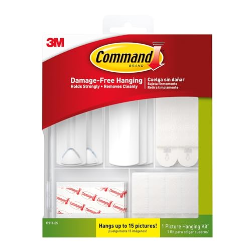 Image of Command Picture Hanging Kit, Hangs up to 15 Pictures (White) 12-Pack, 17213-ES